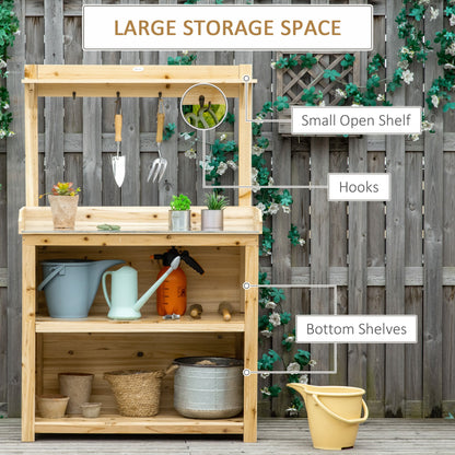 Garden Potting Bench Table