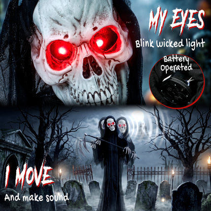 Animated Grim Reaper Halloween Decoration - 183cm