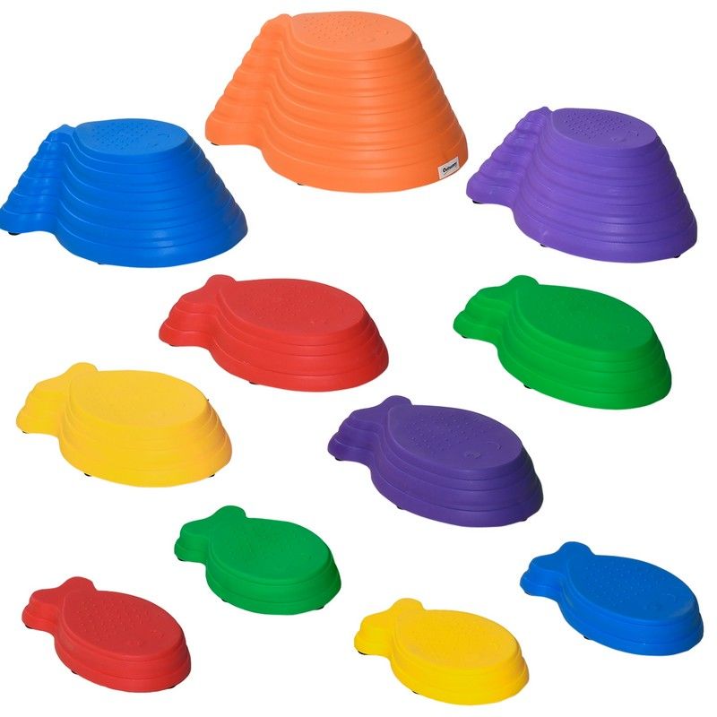 11 Piece Balance Stepping Stones Multicoloured