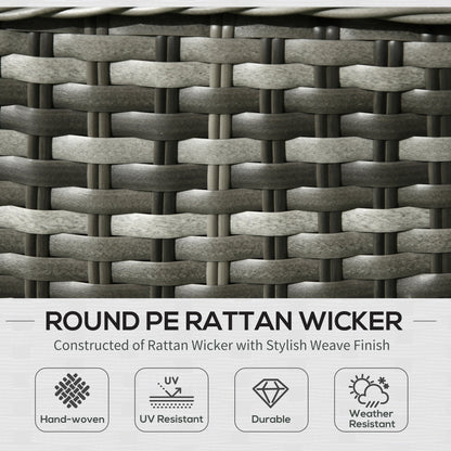 4-Pieces Outdoor PE Rattan Garden Furniture with Cushions