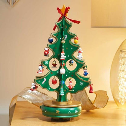 Xmas Tree Model Christmas Decoration Green & Gold - 35cm Primary Image