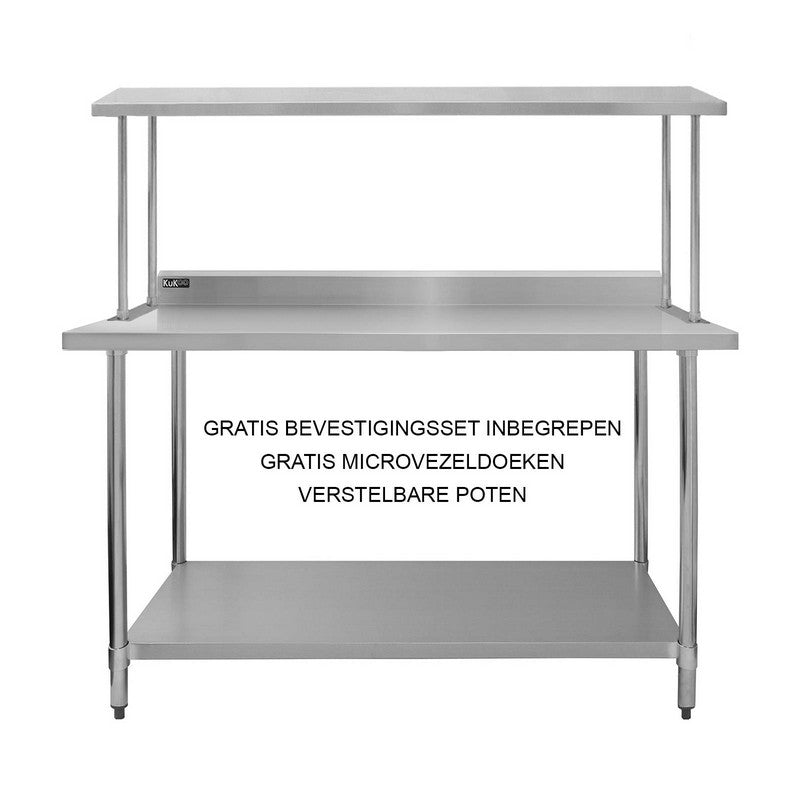 Stainless Steel Workbench 150cm - Silver Catering by Raven