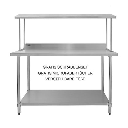 Stainless Steel Workbench 150cm - Silver Catering by Raven