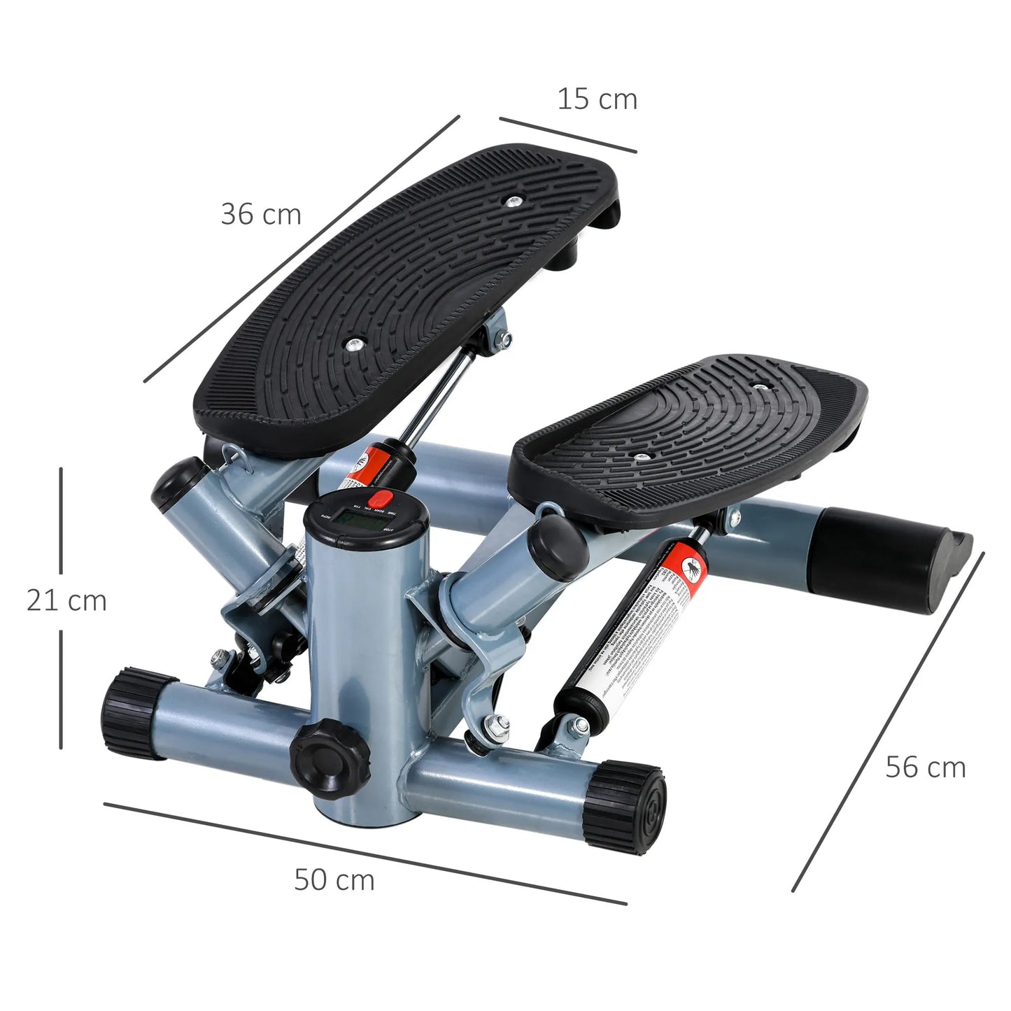 Mini Stepper Exercise Stepper Machine W/Arm Cord-Black/Silver