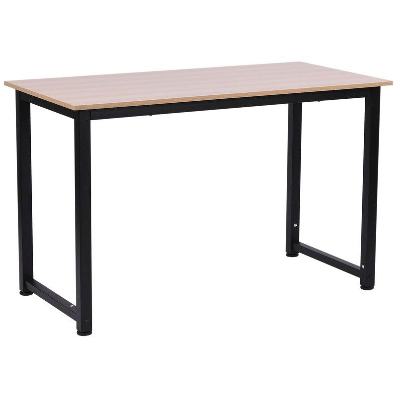 Computer Desk Metal Frame Medium Density Fibreboard 120W X X 76H cm Oak Grain Tone