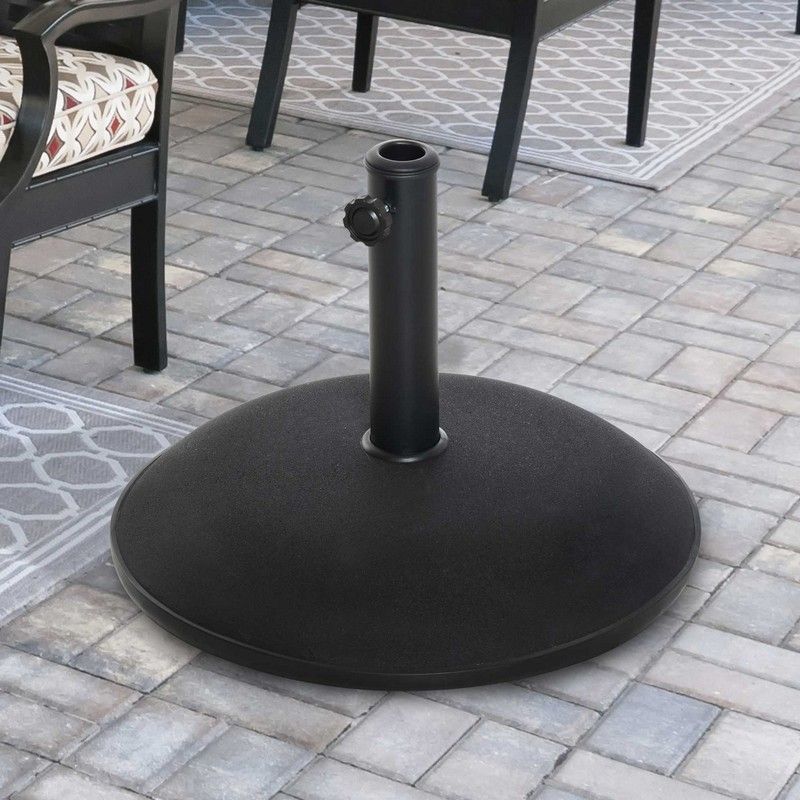 Outsunny 25kgs Round Umbrella Base Concrete Parasol Weight Stand Patio Outdoor Black Dia 49cm Primary Image