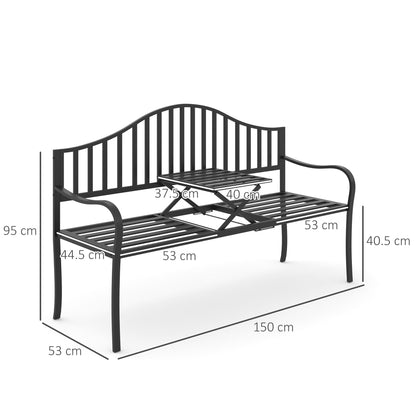 Metal Bench W/Table