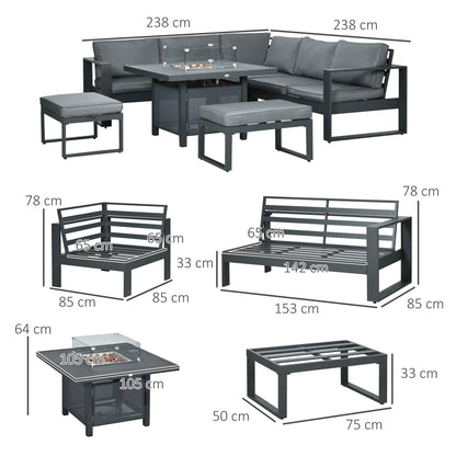 Outsunny 6-Piece Aluminium Garden Furniture Set