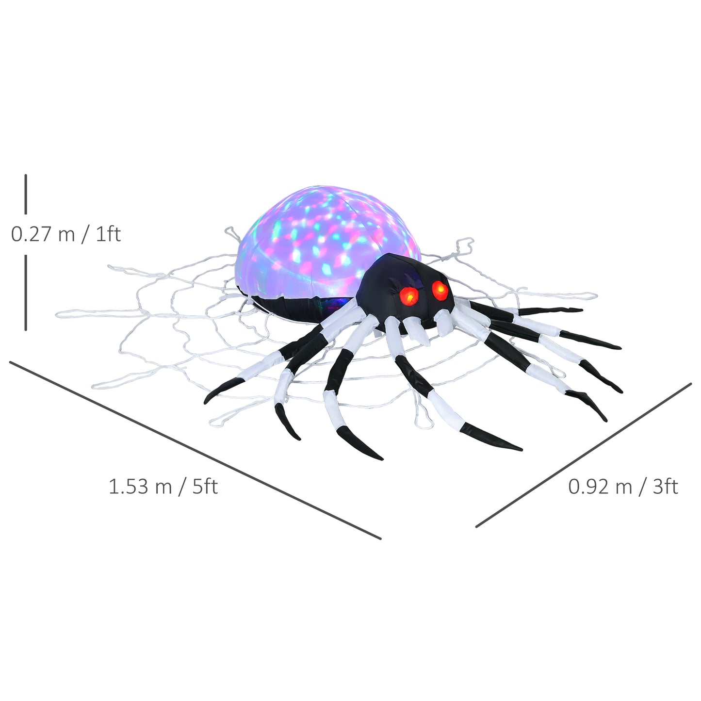 Spider Inflatable Halloween Decoration - 153cm