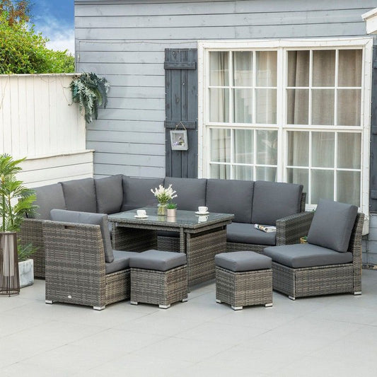 Outsunny Seven-Piece Rattan Garden Sofa Set