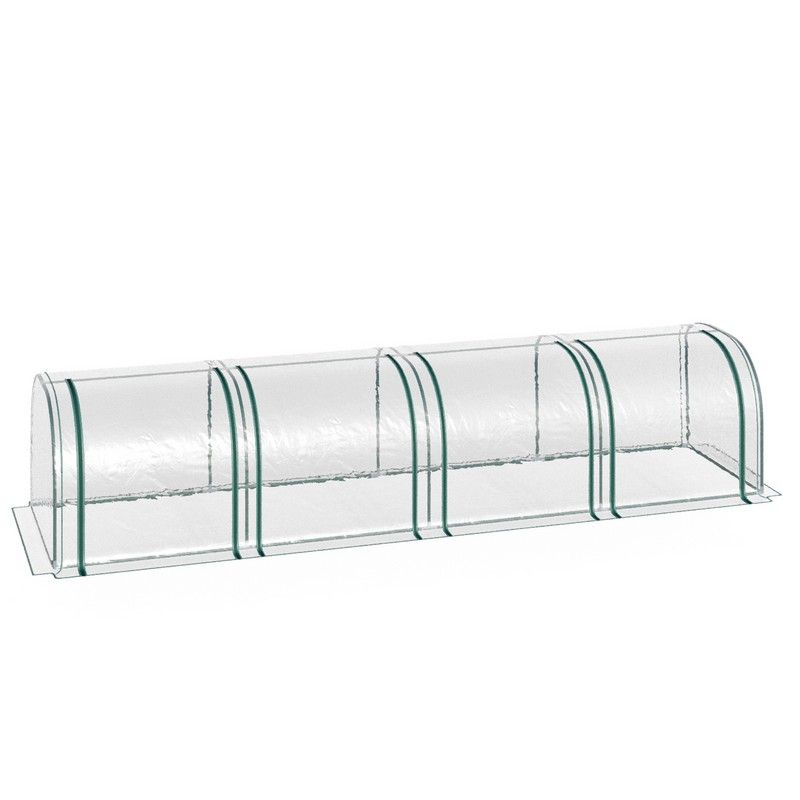 Pvc Tunnel Greenhouse Grow House Steel Frame Garden Backyard Zipper Doors 395X100X80 cm Clear