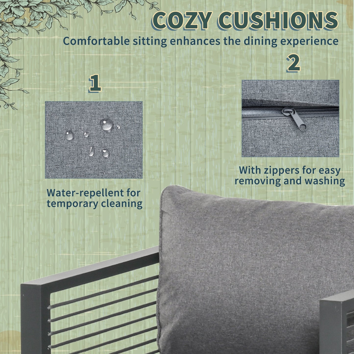 8 Seater Garden Dining Cube Set Aluminium Outdoor Furniture Set Dining Table