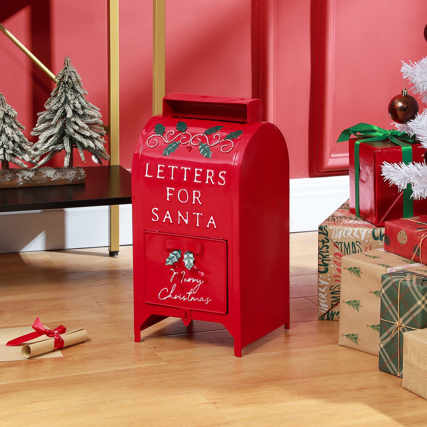 Postbox Christmas Decoration Red - 47cm