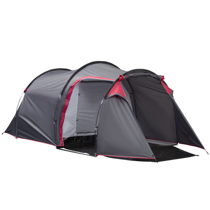 2-3 Person Tunnel Tent with Sewn-in Groundsheet