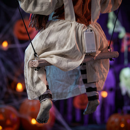 Animated Swinging Girl Halloween Decoration - 80cm
