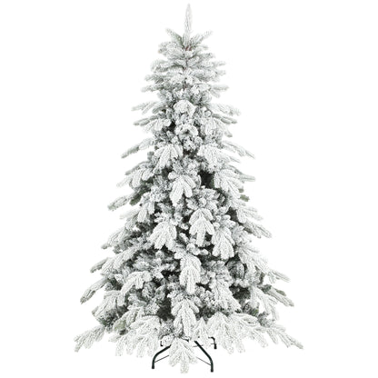 6ft Christmas Tree Artificial - White Frosted Green  1338 Tips