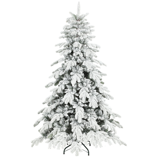 6ft Christmas Tree Artificial - White Frosted Green  1338 Tips