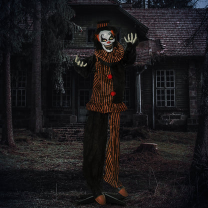67 Inch Life Size Outdoor Halloween Decorations Talking Circus Clown Primary Image