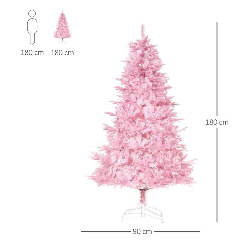 Homcom 6FT Artificial Christmas Tree Holiday Xmas Holiday Tree Decoration with Automatic Open for Home Party