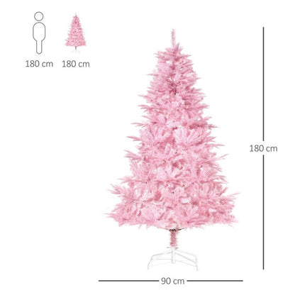 Homcom 6FT Artificial Christmas Tree Holiday Xmas Holiday Tree Decoration with Automatic Open for Home Party
