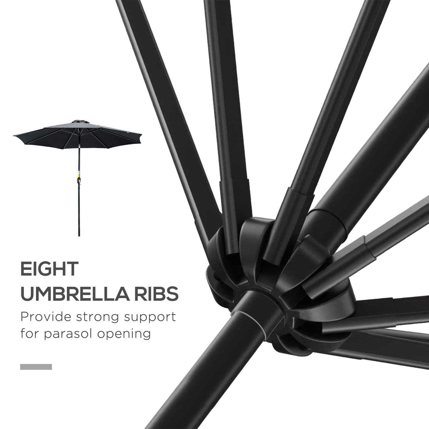 3M Tilting Parasol Garden Umbrellas