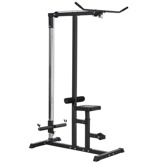 Homcom Exercise Pulley Machine Power Tower with Adjustable Seat Cable Positions
