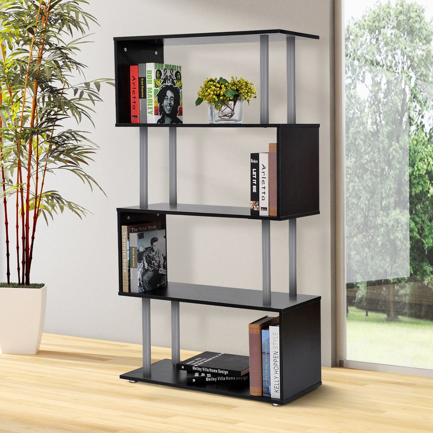 Double 'S' Shelving Unit - Black