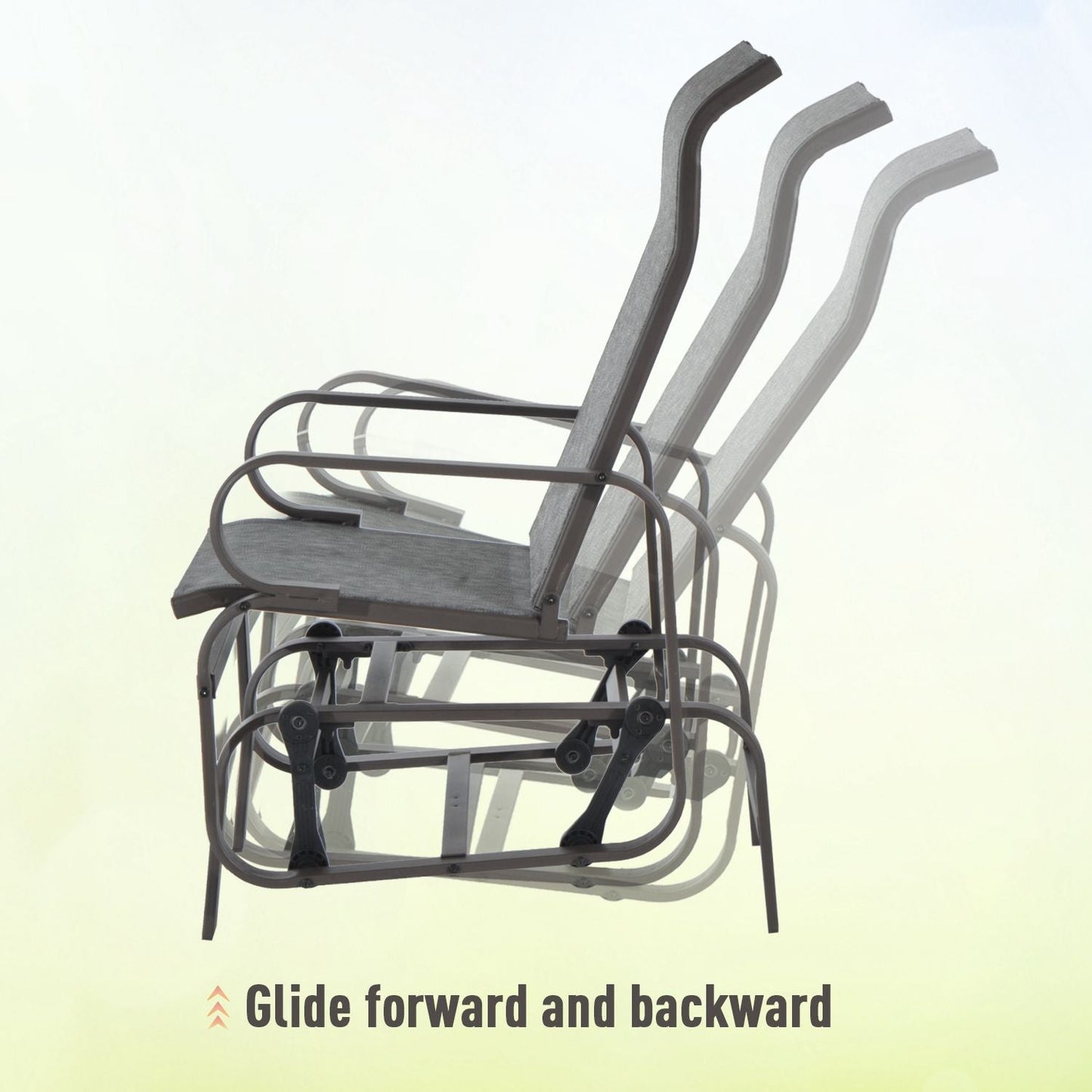 Outdoor Gliding Rocking Chair with Sturdy Metal Frame Garden Comfortable Swing Chair