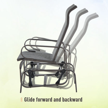 Outdoor Gliding Rocking Chair with Sturdy Metal Frame Garden Comfortable Swing Chair