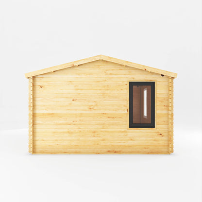 Mercia Elite 13' 6" x 16' 11" Apex Log Cabin - Premium 44mm Cladding Loglap - Grey UPVC