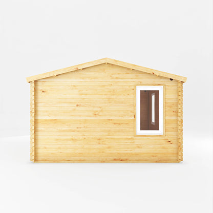 Mercia Elite 13' 6" x 16' 11" Apex Log Cabin - Premium 44mm Cladding Loglap - White UPVC