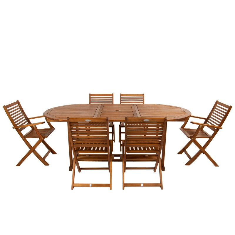 Acacia Wood Garden Patio Dining Set by Wensum - 6 Seats