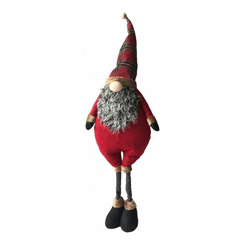 Extendable Standing Gonk Christmas Decoration 111cm - Tartan Santa Hat Primary Image