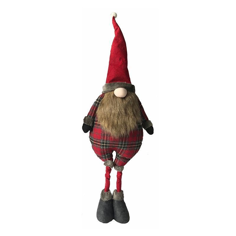 Extendable Standing Gonk Christmas Decoration 111cm - Red Santa Hat Primary Image