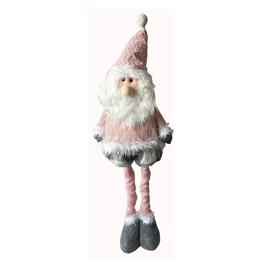 Santa Christmas Decoration Pink & White - 100cm by Christmas Time Primary Image