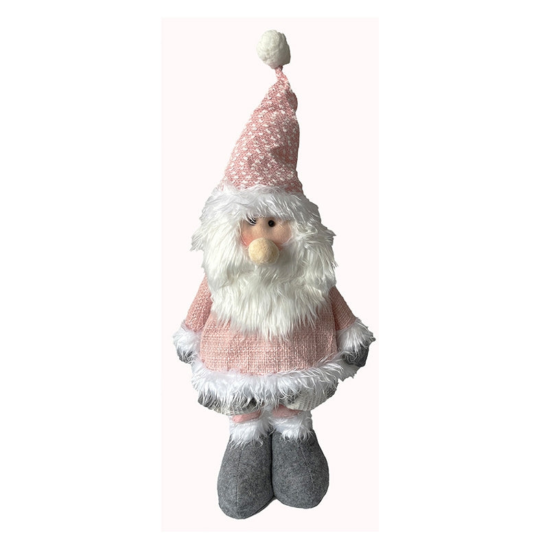 Santa Christmas Decoration Pink & White - 100cm by Christmas Time
