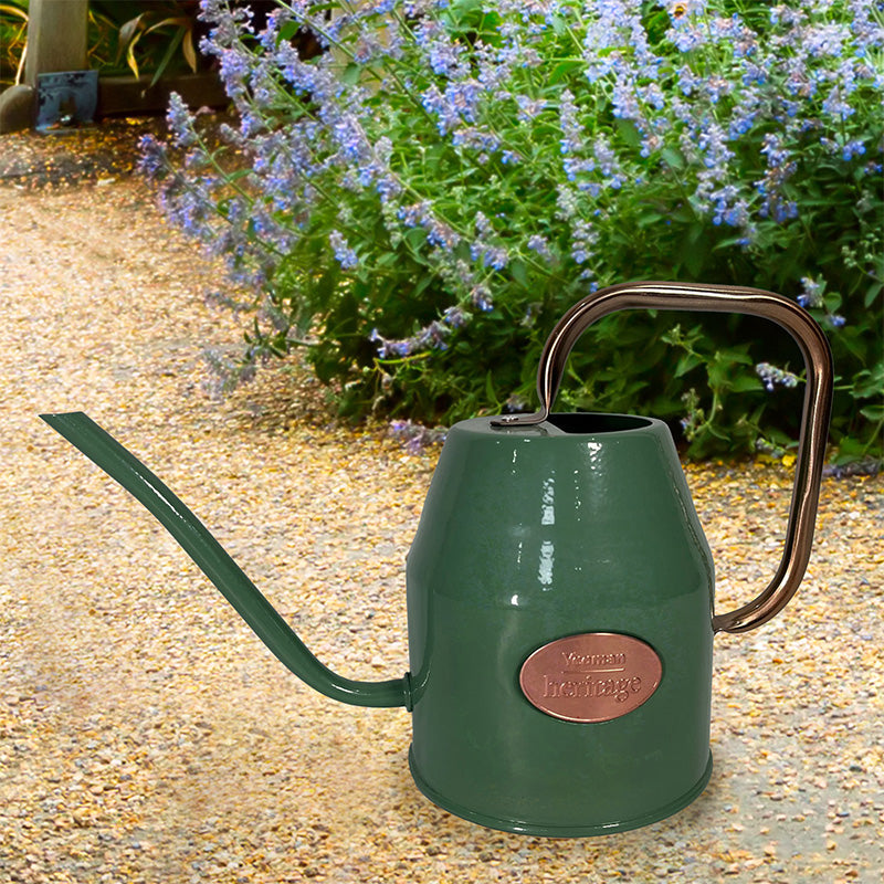 Watering Can Galvanised Steel 1L By Yeoman - Olive Green Primary Image