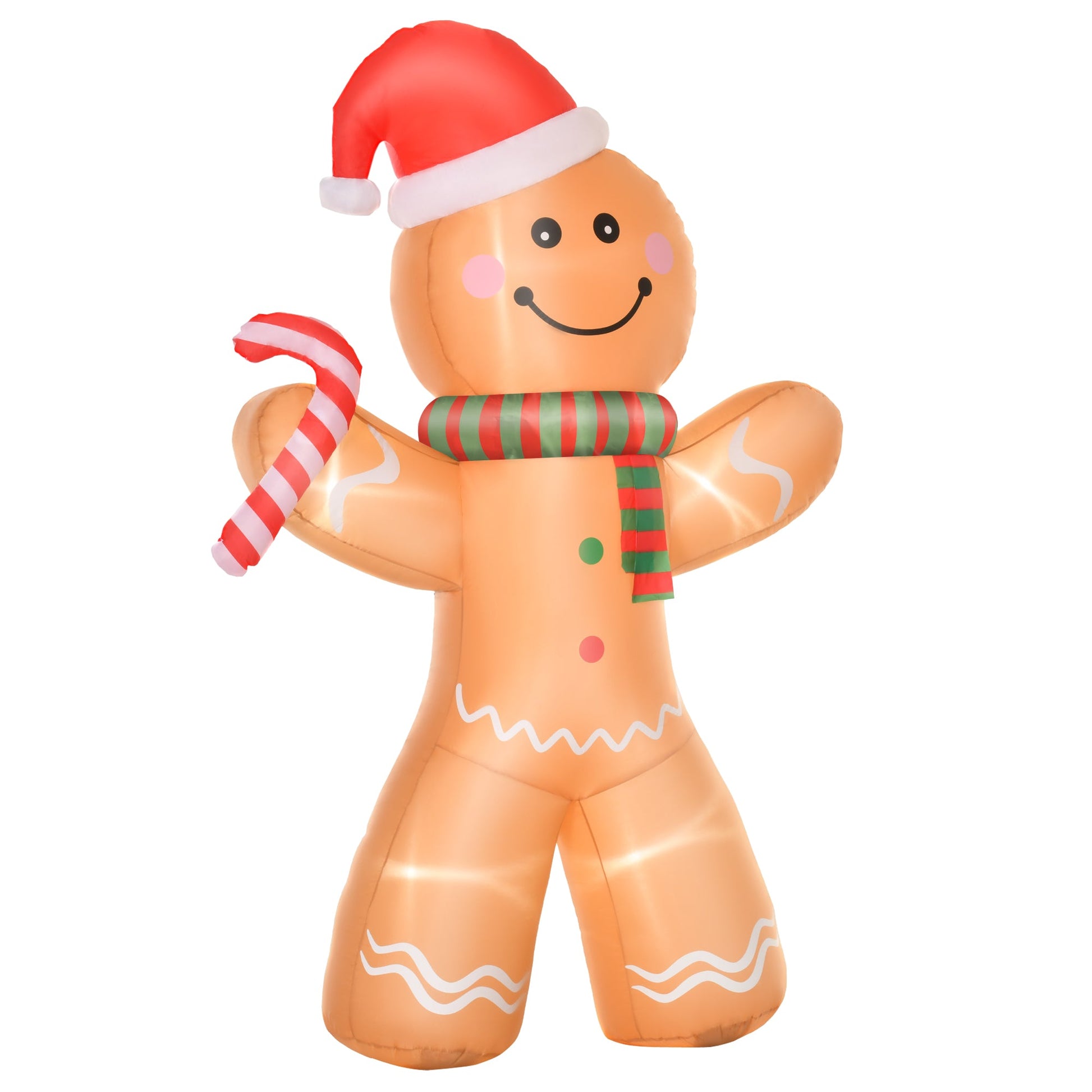Homcom 2.4m Christmas Inflatable Gingerbread Man Lighted Home Indoor Outdoor Decoration Primary Image