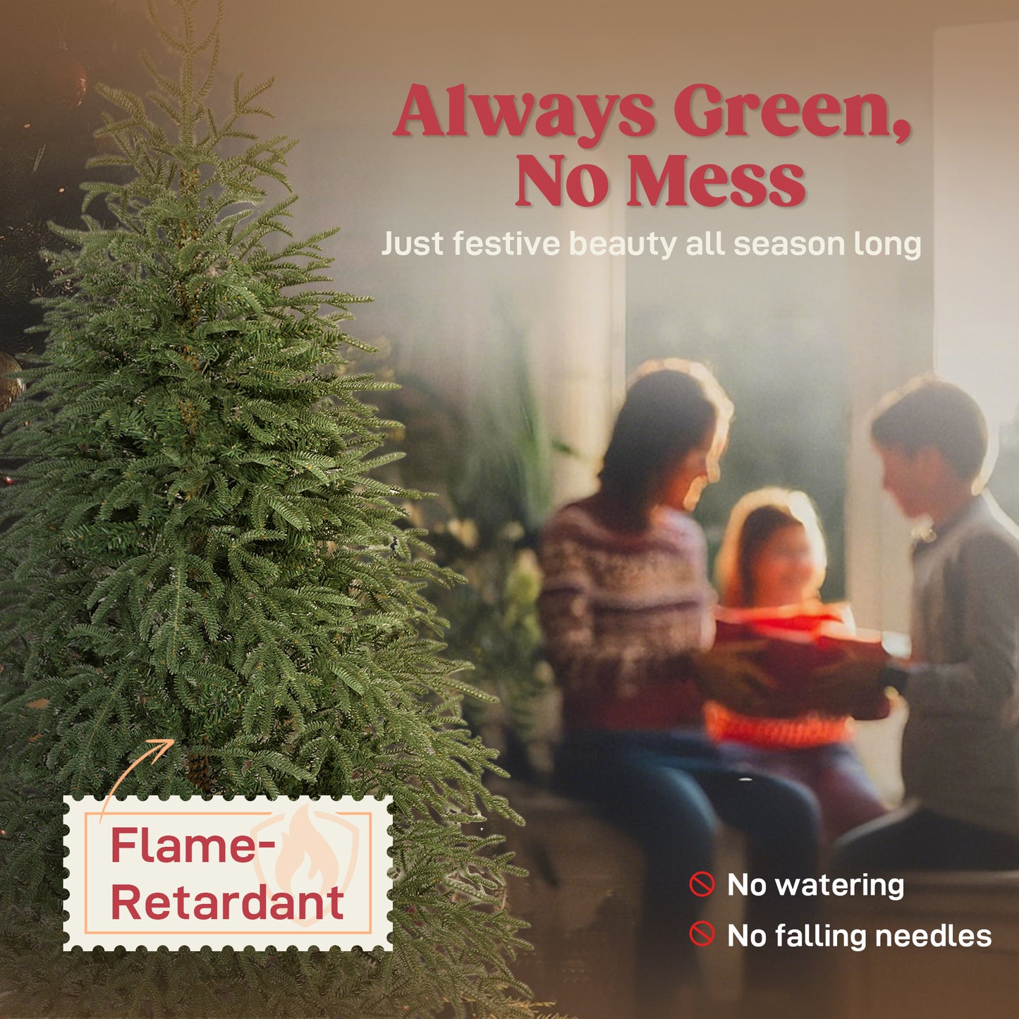 6ft Full Spruce Christmas Tree Artificial -  1814 Tips