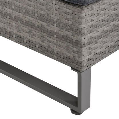 4-Piece PE Rattan Wicker Sofa Set Outdoor Conservatory Furniture Lawn Patio Coffee Table w/ Side Storage Box & Cushion