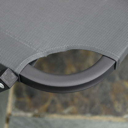 5-Position Sun Lounger Aluminium Grey by Aosom