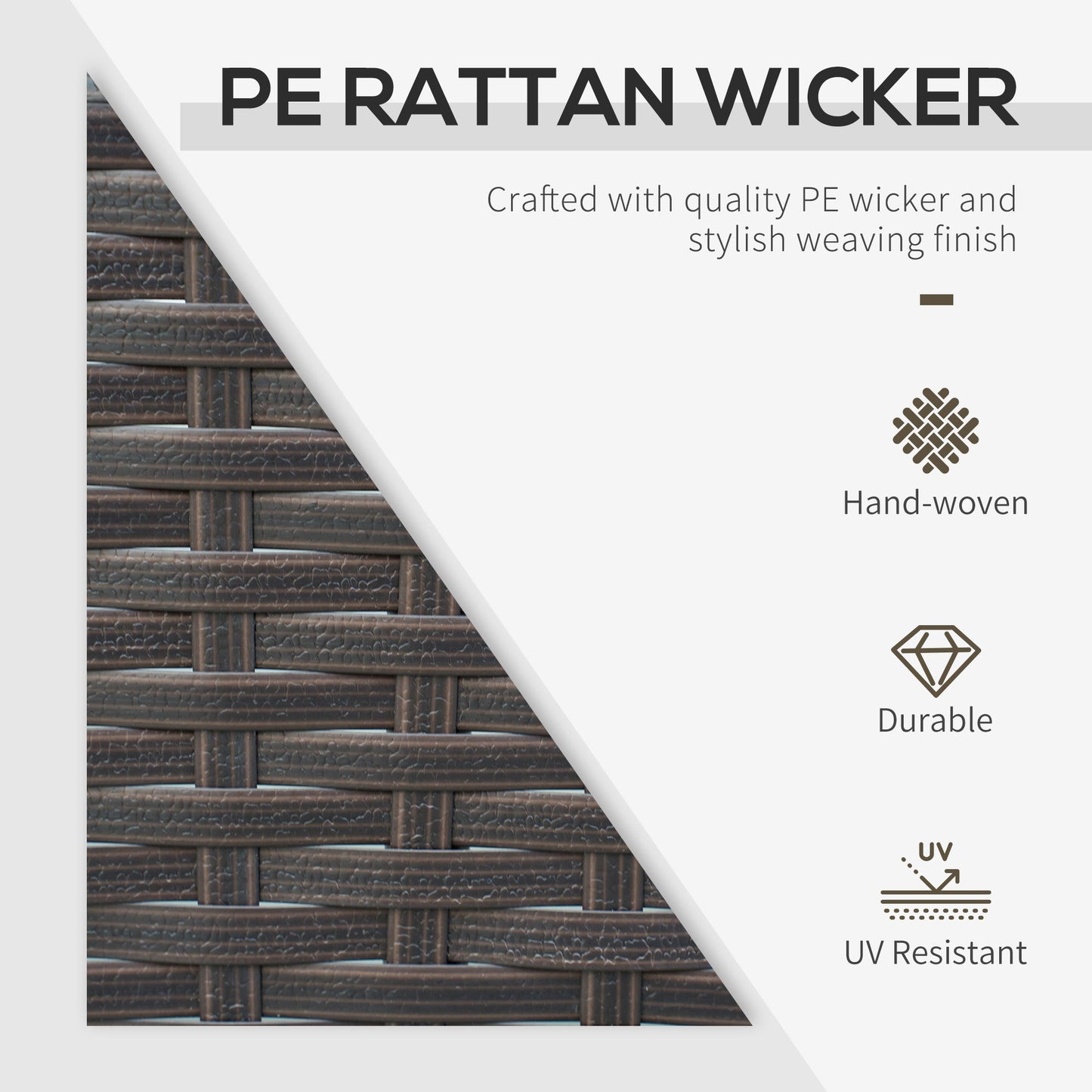 Outsunny 3 Pieces Patio PE Rattan Bistro Set