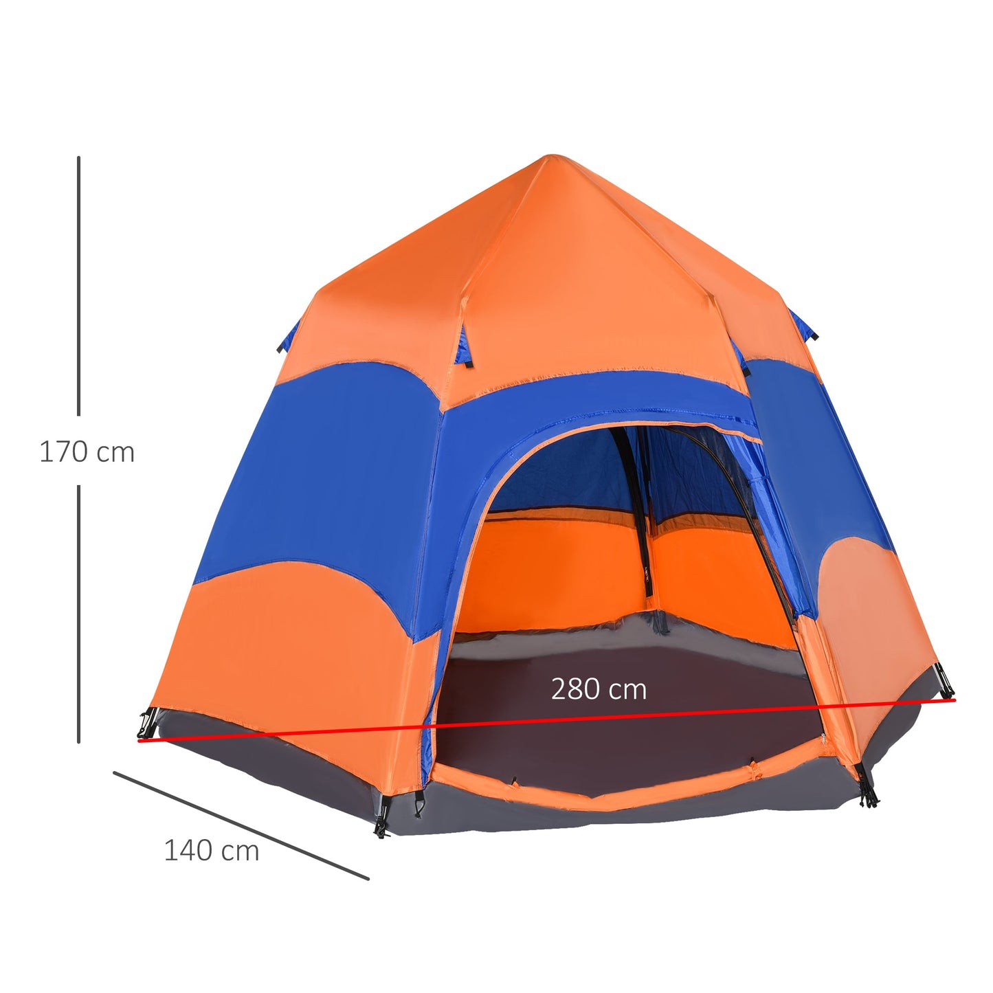 4 Man Hexagon Pop Up Tent Camping Shelter Festival Hiking Family Portable