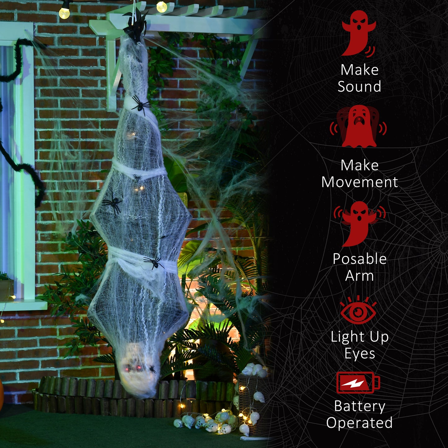 Animated Skeleton Halloween Decoration - 142cm