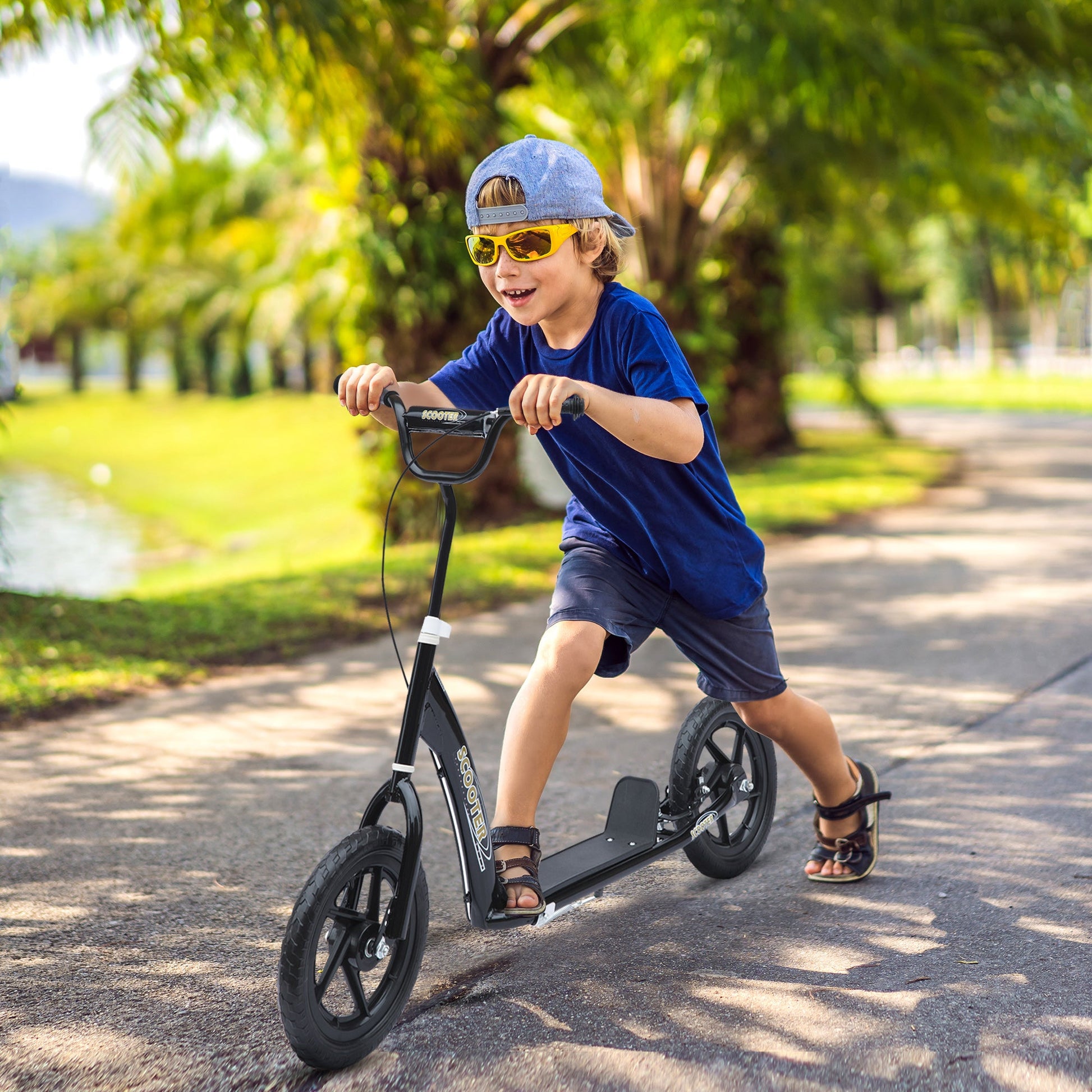 Teen Push Scooter Kids Children Stunt Scooter Bike Bicycle Ride On 12" EVA Tyres Primary Image