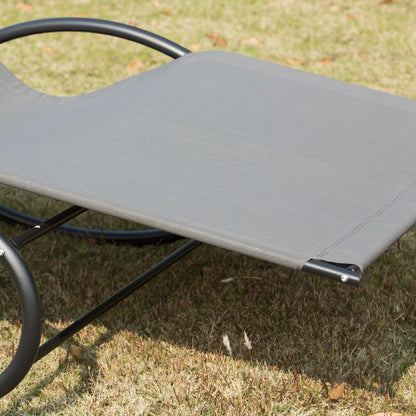 Double Hammock Chair Sun Lounger Outdoor Patio Garden Swing Rock Seat Grey