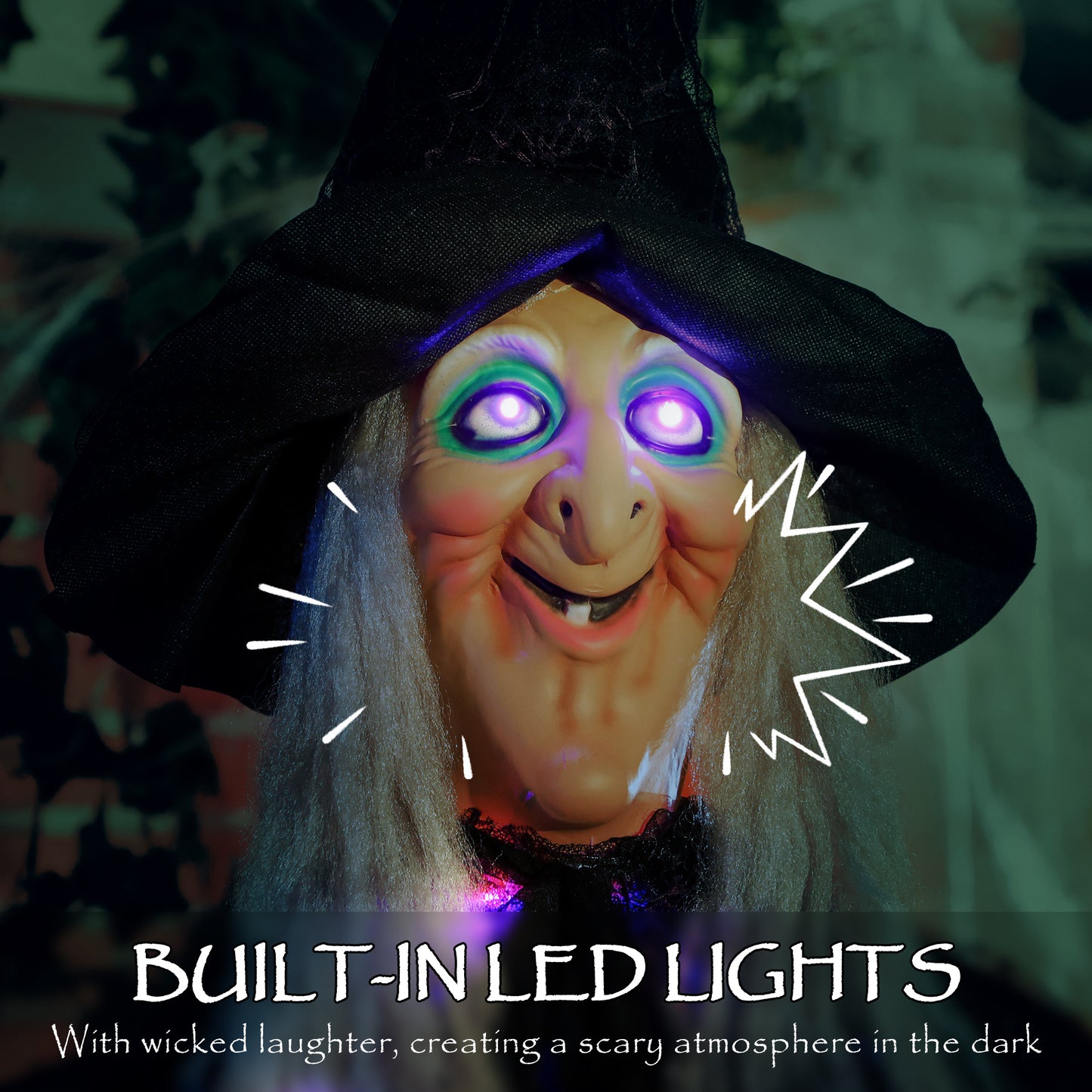 Animated Witch Halloween Decoration - 183cm