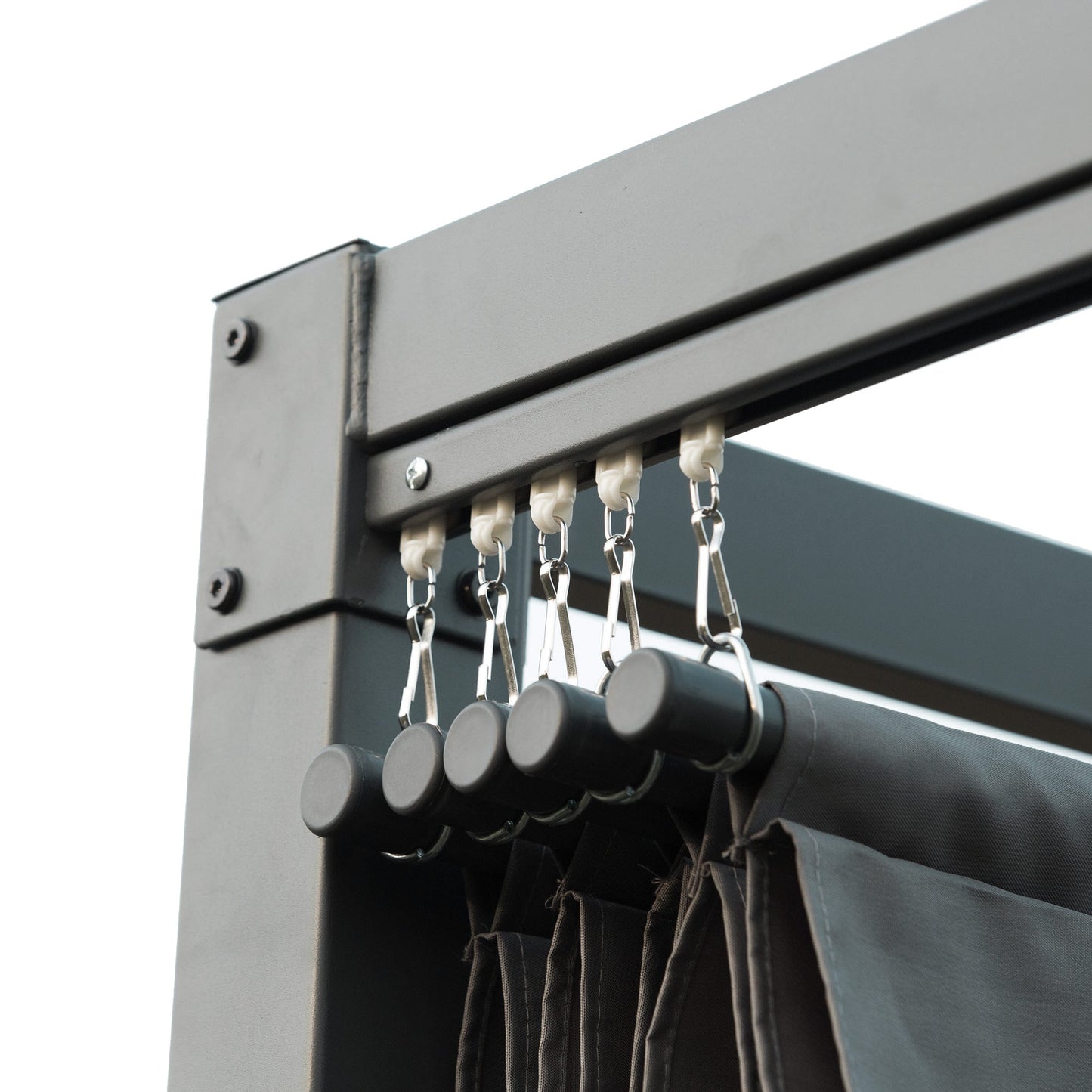 4 x 3M Metal Pergola Gazebo Patio Sun Shelter Grape Tent Retractable Canopy Grey