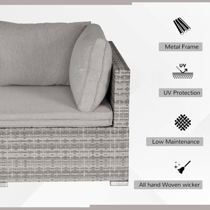 PE Rattan Wicker Corner Sofa Garden Furniture Single Sofa Chair w/ Cushions