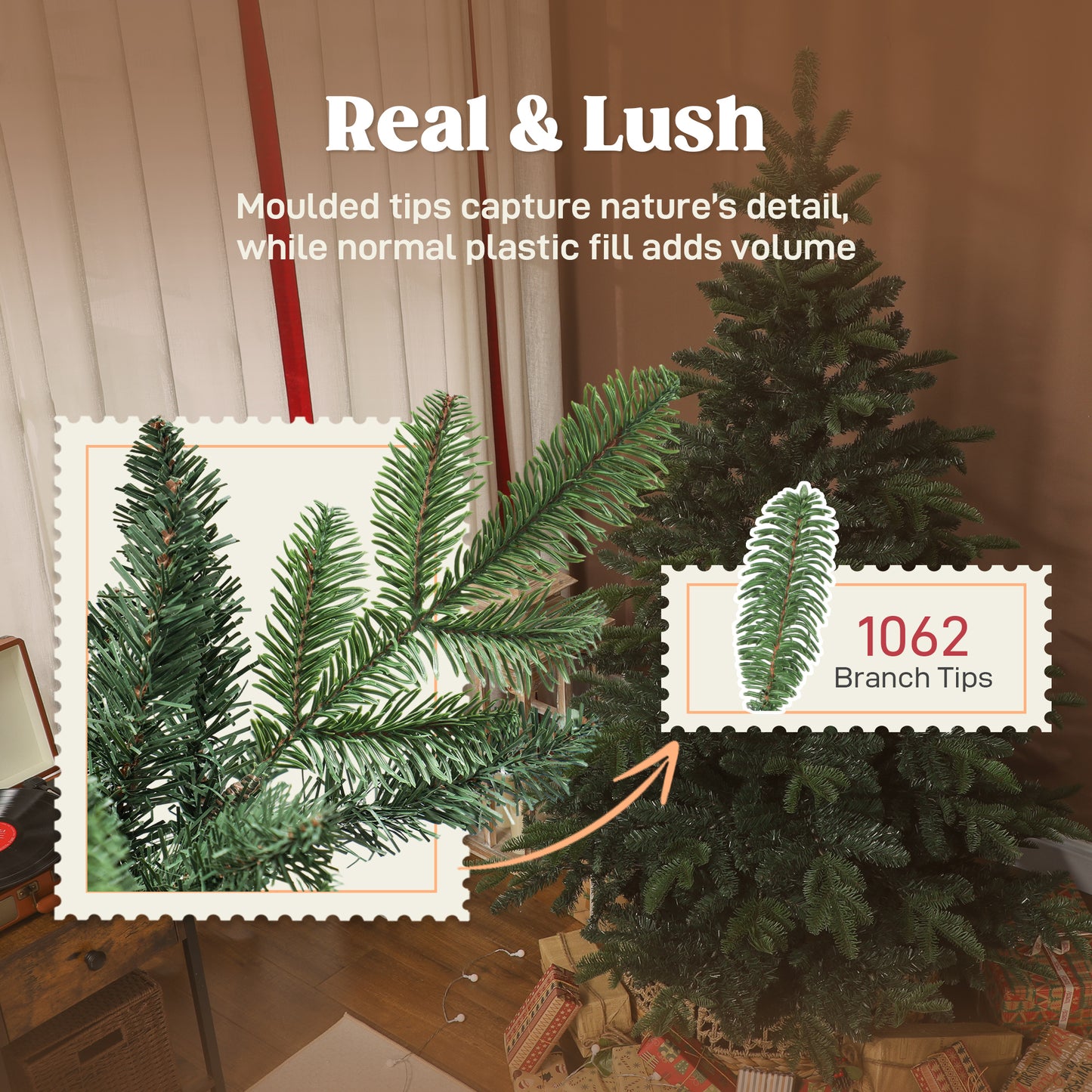 6ft Christmas Tree Artificial -  1062 Tips